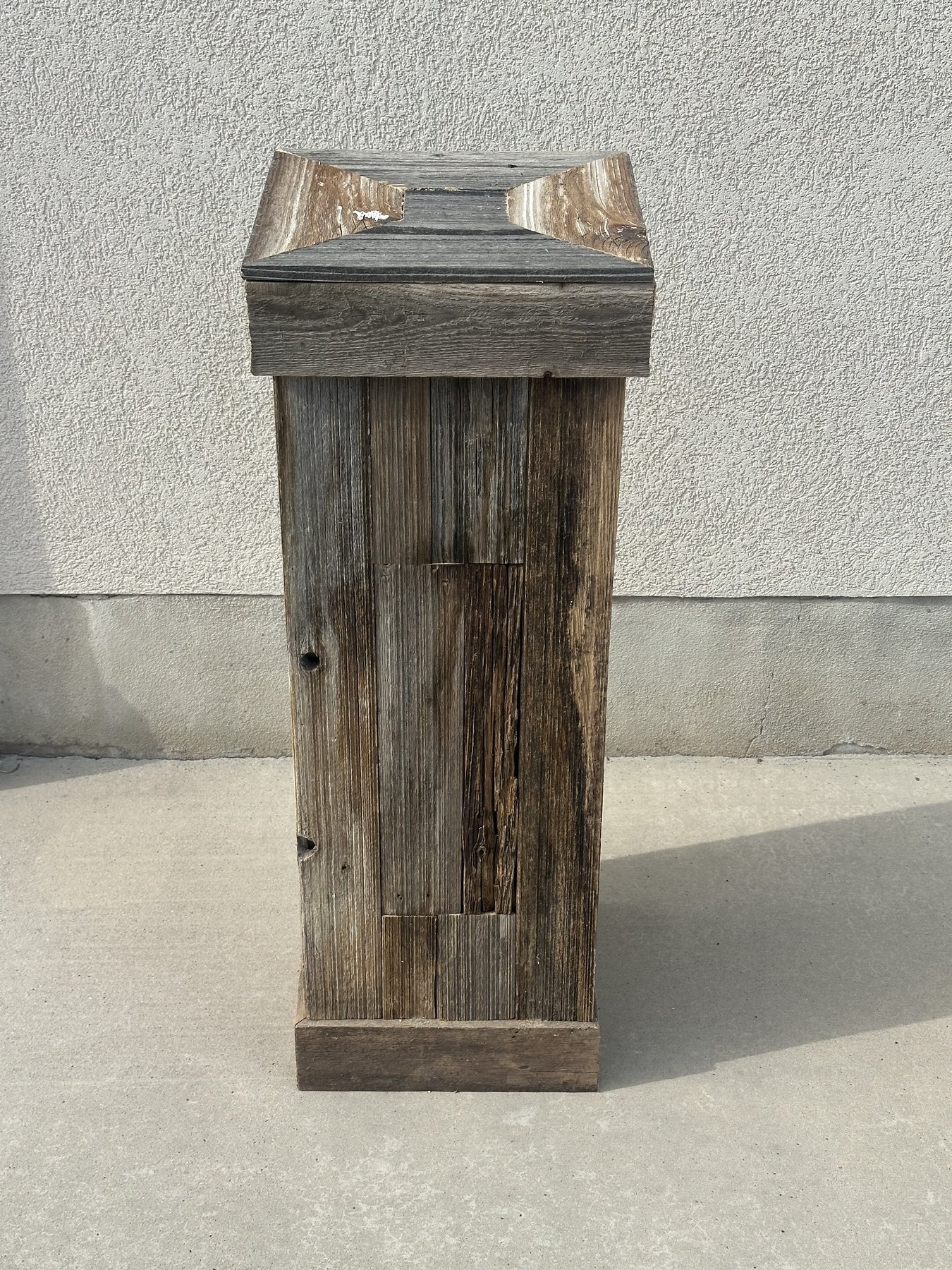 Straight-on view of the tapered form